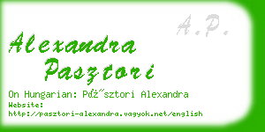 alexandra pasztori business card